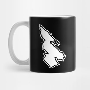 Salt Spring Island in a Simple White Silhouette - British Columbia - Salt Spring Island Mug